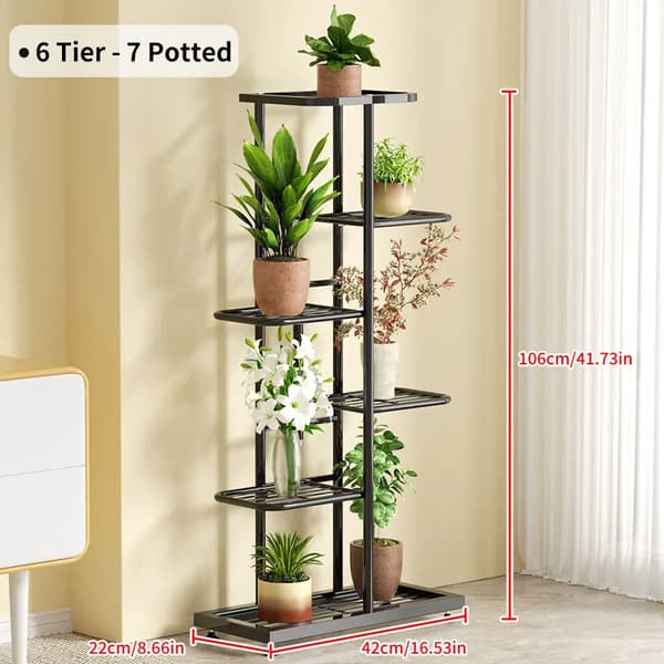 Planteholder, 6 til 8 niveauer, metal konstruktion, 6-sort