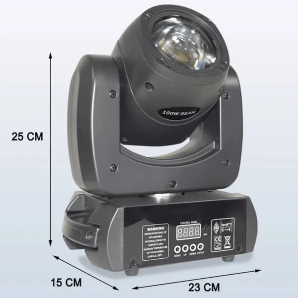 Bevægelseshoved LED-lys, 100W effekt, 7 farver og 8 gobos, sort, EU -stik