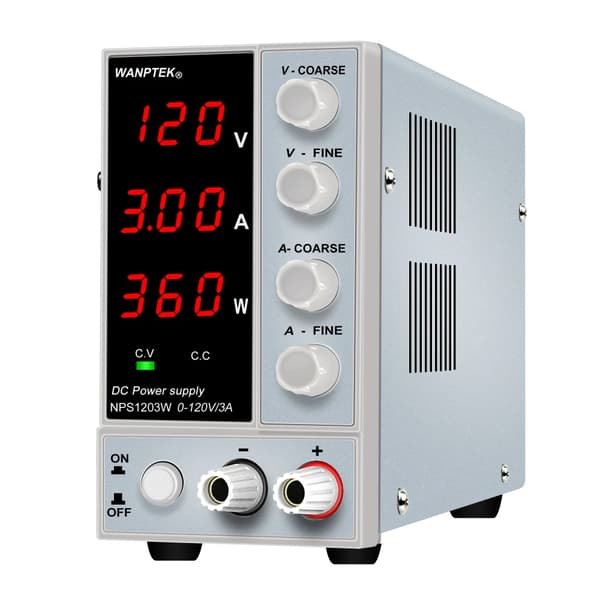 DC-strömförsörjning, 3-siffrig LED-display, justerbar utgång