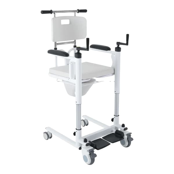 Transportstol, Højdejusterbar, Sammenklappelig Design, Hvid Ris