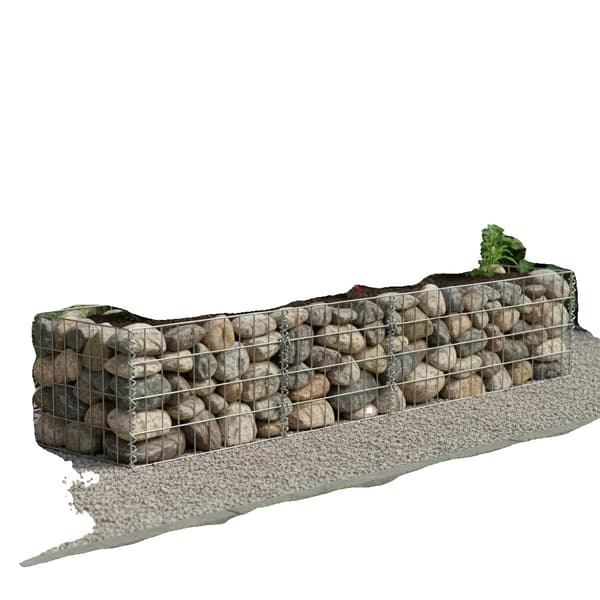Gabionplanter, galvaniserat stål, upphöjd design, Silver