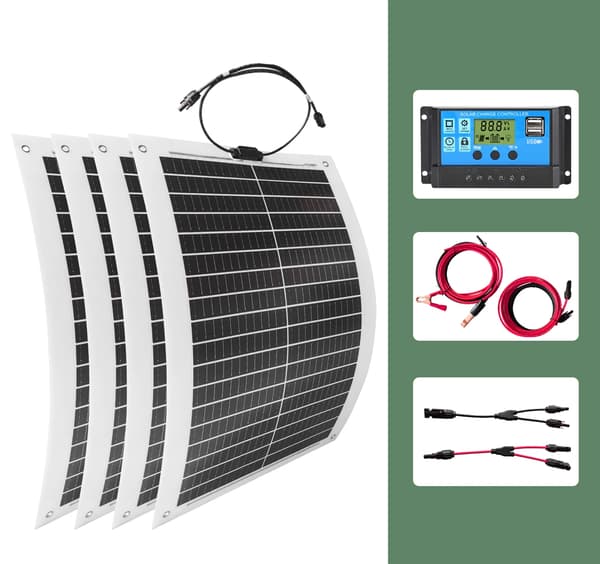 Solpanel, Høj Effektivitet, Letvægtsdesign, 4 PCS med kontrol
