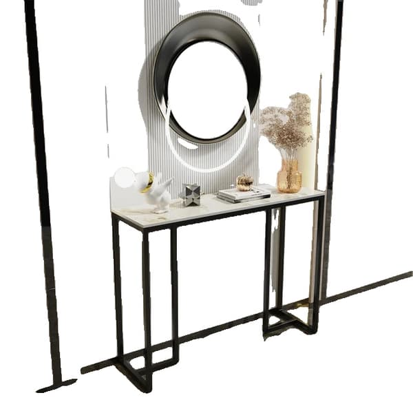 Konsolbord, Slankt Moderne Design, Holdbar Sinteret Sten, Kold Jadeit Sort