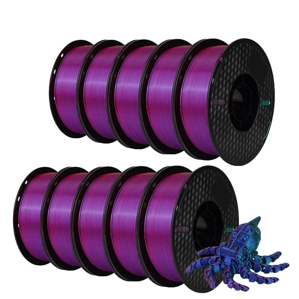3D Printer Filament, 10 kg Silk PLA, Høj Ydelse, Rød Grøn Blå