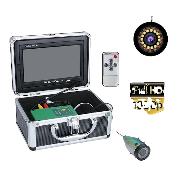 Undervandsfiskeri kamera, 7 tommer HD1080P kamera, Infrarød lampe fiskfinder, 15m Ingen DVR 15M NO DVR 15m No DVR