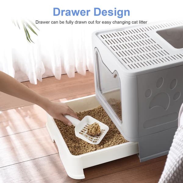 Kattebakke, Foldbart Design, Lugt Kontrol, GRÅ