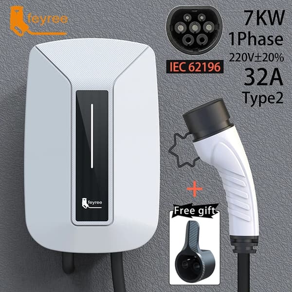 EV-laddare, 32A ström, 7KW effekt, typ2 7KW 32A