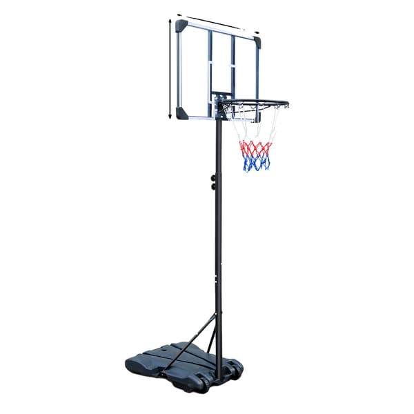 Basketballkurv, Højdejusterbar, Bærbart Design, Sort