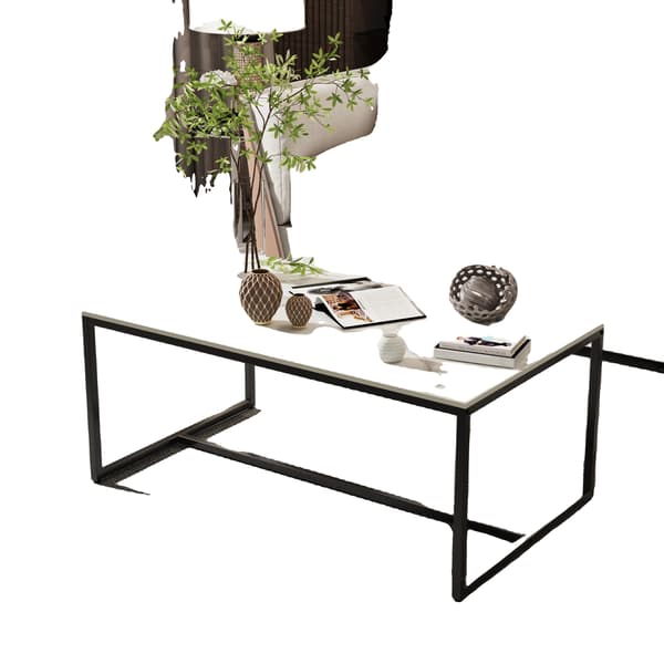 Cafébord, Moderne Minimalistisk Design, Holdbar Sinteret Stenoverflade, HVID