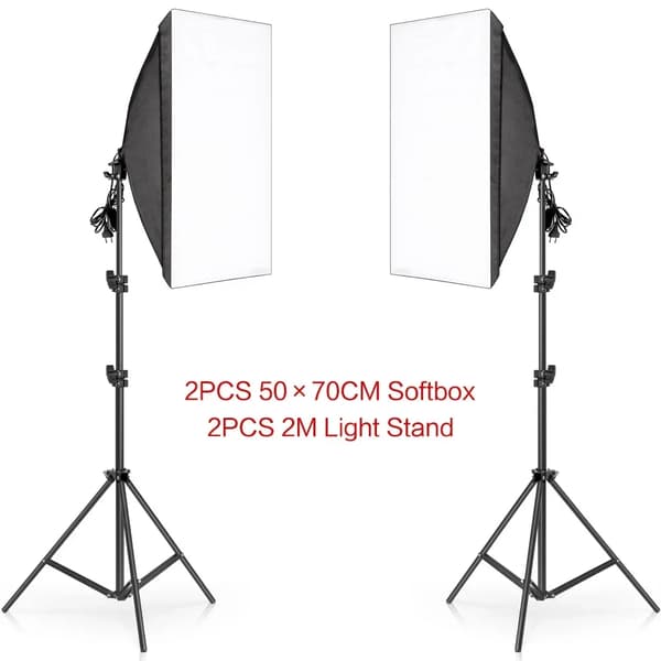 Fotografibelysningskit, Softboxdesign, Justerbart ljusstativ, Inga glödlampor Inga påsar