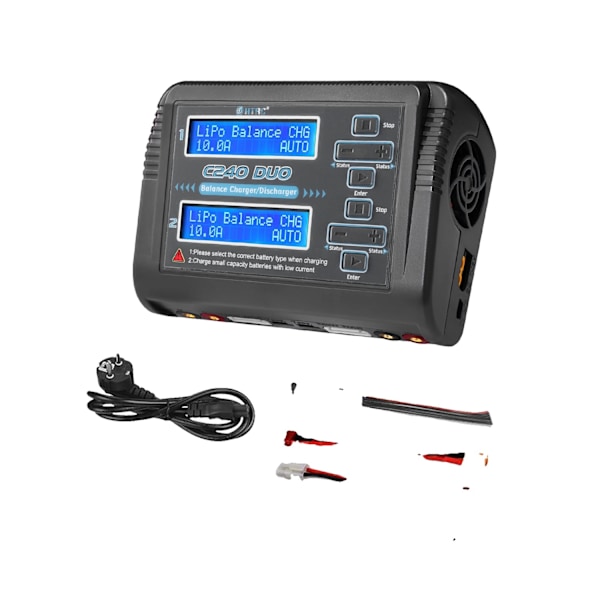 Lipo Batterioplader, Dobbelt Port 10A Batteriudlader, 150W AC/240W DC,EU-stik EU-PLUG EU-plug