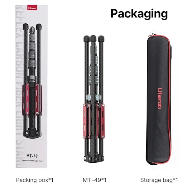 Kolfiberstativ, 1,94M förlängbar, lätt och portabel med monopod,MT-49 MT-49 MT-49