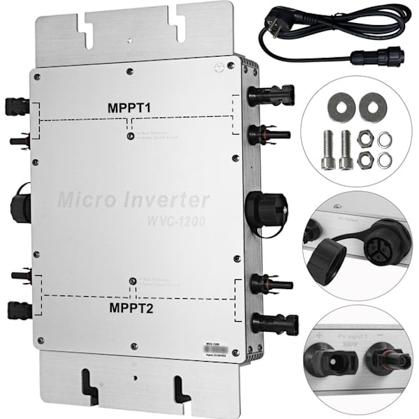 MPPT Solcelle-nettilsluttet Mikroinverter - 3 Unikke Funktioner i Enkle Ord 600W 220VAC