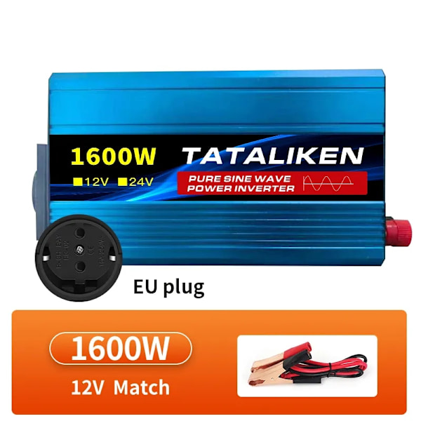Invertteri, puhdas siniaalto, auton mikroinvertteri, 12V 1600W 50HZ EU 12V 1600W 50HZ EU