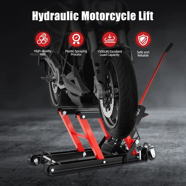 Motorcykel Hydraulisk Lyft, Hög Lastkapacitet, Justerbart Lyftområde, Röd