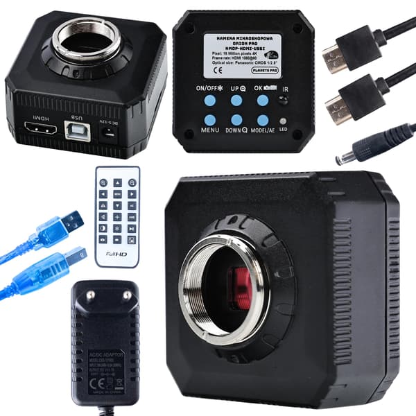 Mikroskopisk Kamera, 4K Opløsning, HDMI/USB Forbindelse, sort