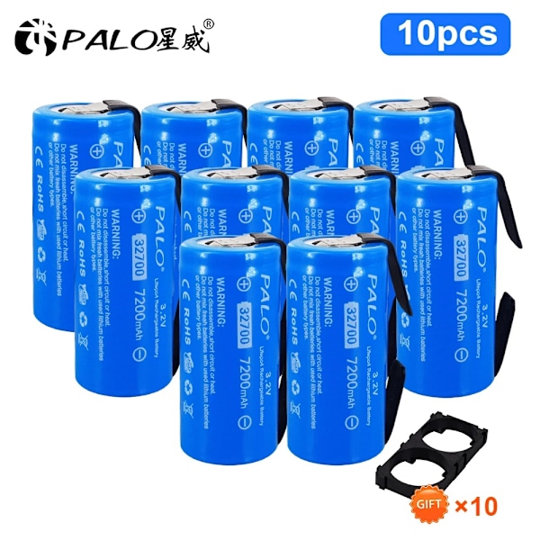 LiFePO4-batteri 32700, kapacitet 7200mAh, hög urladdningshastighet 30A, 10 stycken 32700 10PCS 32700 10PCS 32700