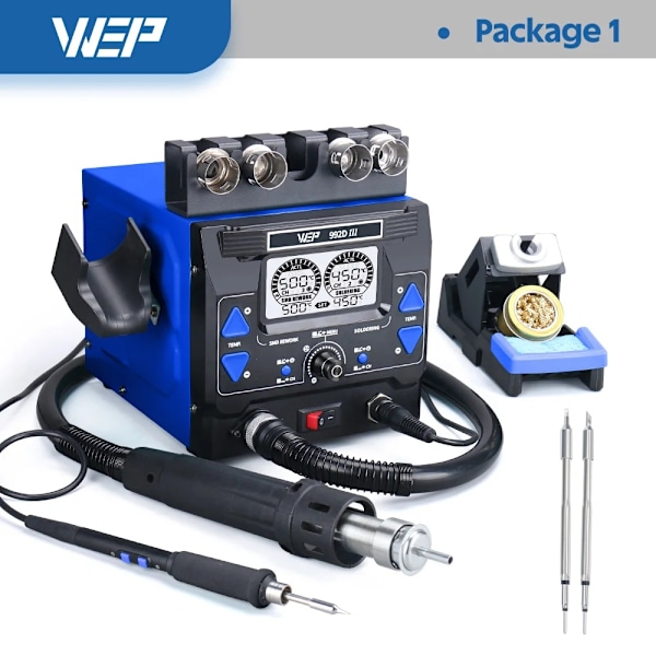Digital Löd- och Reparationsstation, 1220W Dubbel Funktion, LCD Display,Paket 1, 220V EU Package 1 Package 1