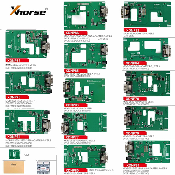 Xhorse MQB48 13-delt Solderfri Adapter Sæt, CE Certificeret, Multi-Værktøj Kompatibilitet,13 stk. XDNPM3GL XDNPM3GL 13pcs XDNPM3GL 13pcs