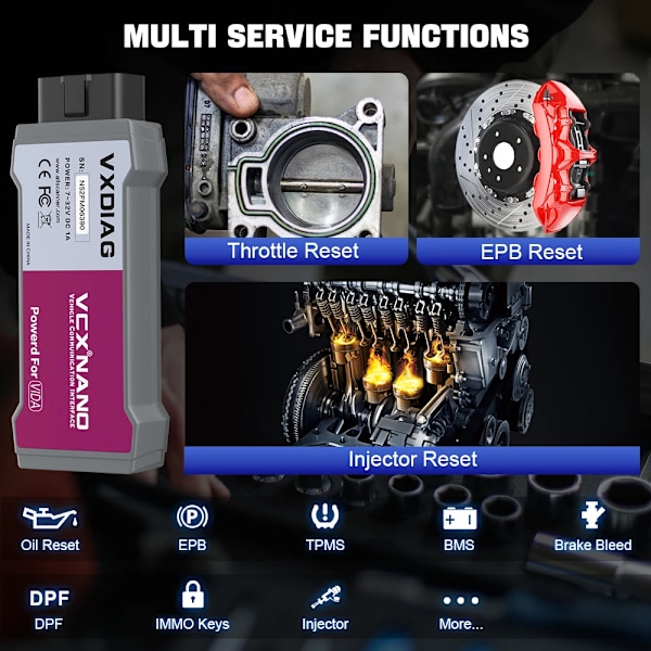 Diagnosetool, ECU-programmering, Fuld systemsdiagnose, NANO NX200 Fuldt Sæt