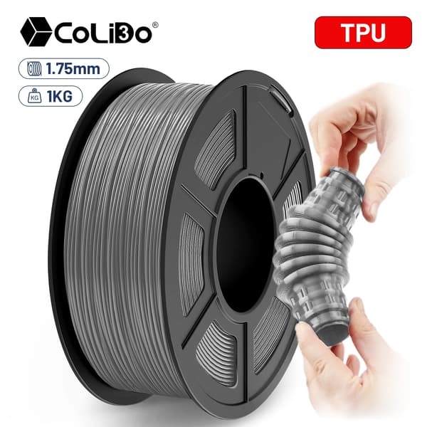 TPU-filament, 1,75 mm diameter, 1 kg vikt, flexibelt material,GRÅ