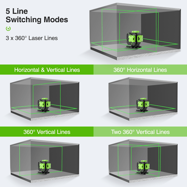 Laser nivå, 3D-justering, Grön stråle Brown