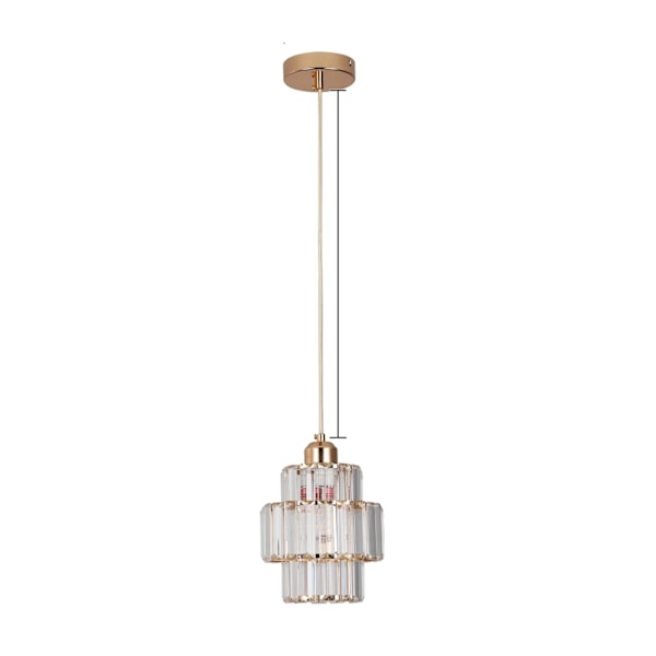 Moderne Krystal Pendel Lampe, Justerbar Kæde, Rustfrit Stål, model B, Kold Hvid model B