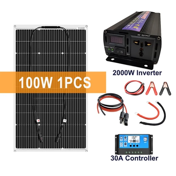 Solsystem, komplett kit, 2000W