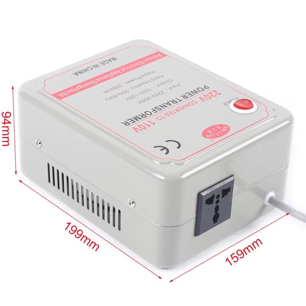 Teho-transformaattori, jännitemuunnin, 110V - 220V AC, 220V - 110V sovitin, 2000W