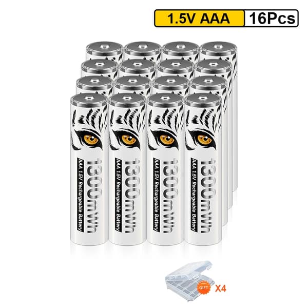 AAA Uppladdningsbart Batteri, Litiumjon, Miljövänlig Design, 16 AAA