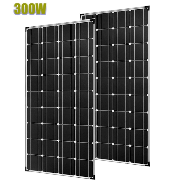 Monokristallint solpanelpaket, 150W paneler, 12V/24V kontrollerare,300 watt 300W 300w