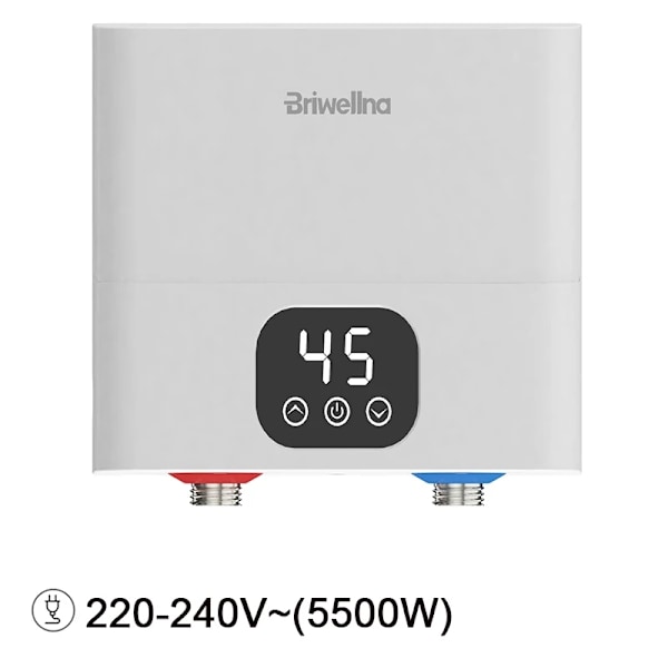 Mini Tankless Elektrisk Vandvarmer, 220V-240V, Flere Sikkerhedsfunktioner,Hvid-220V white-220V white-220V