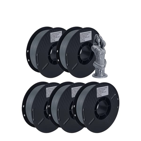 3D-printer filament, 1,75 mm diameter, blank finish, 5KG grå