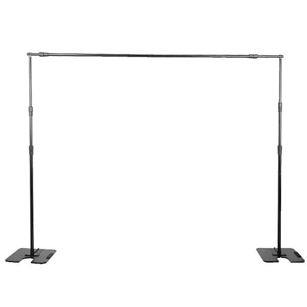 Justerbart Teleskopisk Baggrundsstøttesystem, 2,4M x 3M, Holdbar Vinylkonstruktion,2,4x3M Sort 2.4x3M Black 2.4x3M Black