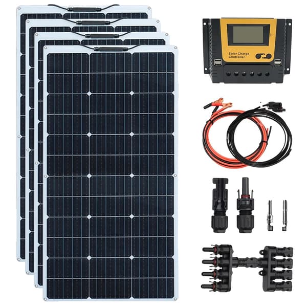 Flexibel solpanel, hög modulverkningsgrad 24%, lättviktsdesign,12V 400W solarkit