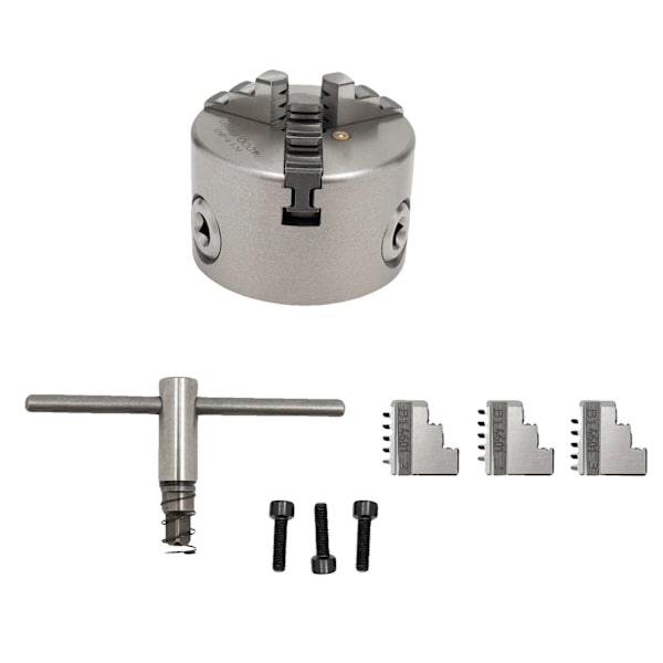 Svarvchuck, 3-käftad design, hög precision, 80mm