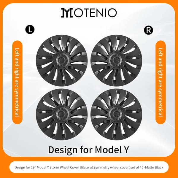 19" Hjulafdækning til Tesla Model Y, Flere Stile, Nem Installation, Storm Stil