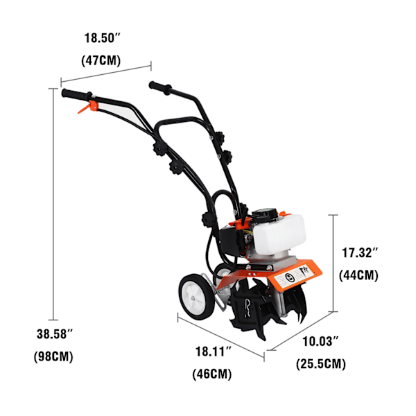 52cc 2-takts Havefræser, Justerbar Bredde og Dybde, Højtydende Motor