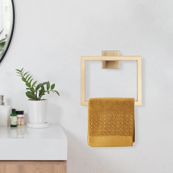 Badrumshanddukshållare Set, Väggmonterad, Modern Design, Guld