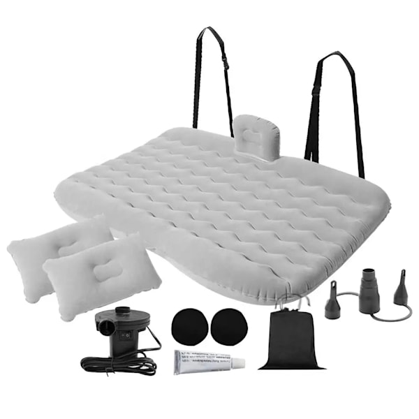 Bil luftmadrass, uppblåsbar design, portabel luftpump, Grå GRAY Gray