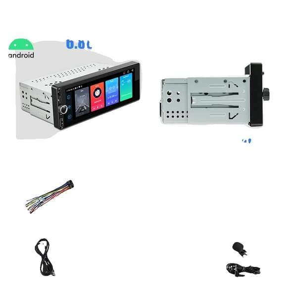 Bilstereo, Touchscreen, USB Type-C Indgang, 4-64G DAB 12CAM MIC