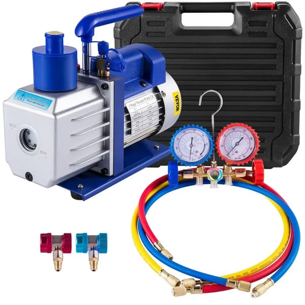 Imupumppu, 1/4 HP, 1/4" SAE-yhteys, 4.8CFM 1-3HP Mittari