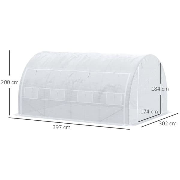 Trädgårdsväxthus, 4m x 3m x 2m, Vattentätt
