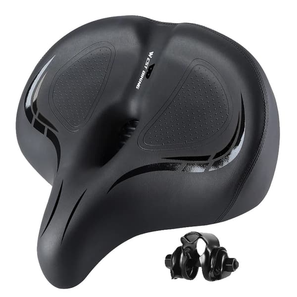 Cykelsadel, Stødabsorberende, Åndbart Design, Sort