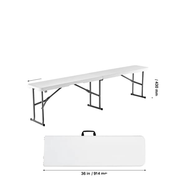 Foldemøbels, Bærbart Design, Let at Rengøre, Hvid 2stk 6 ft