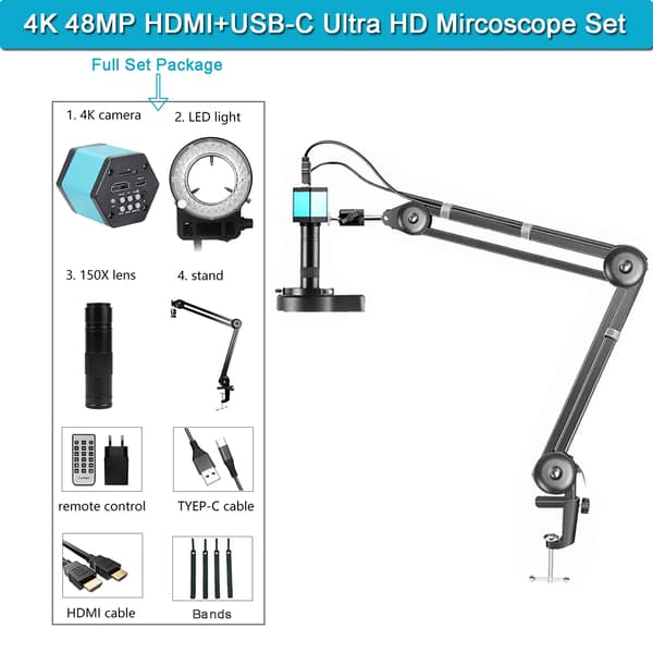 4K Digitalmikroskop, 48MP bildsensor, elektronisk zoomfunktion,XHU4006 Set