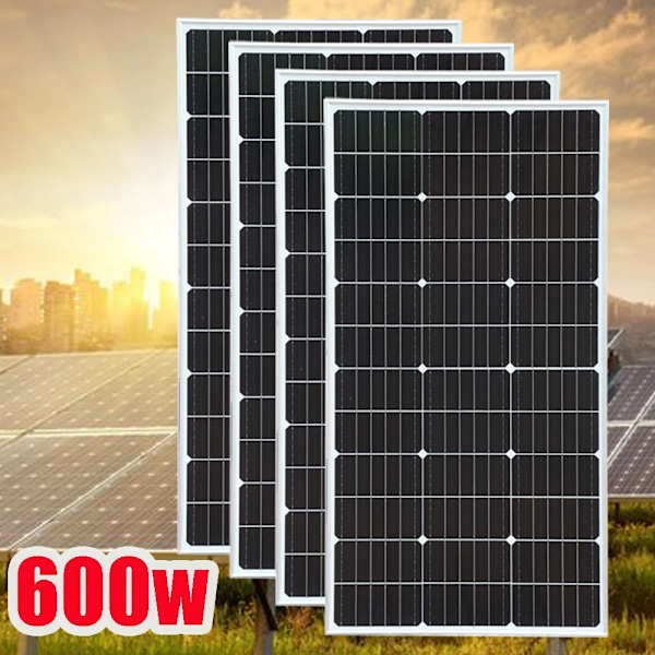 Monokrystallinsk solpanel system, 150W maksimal effekt, Plug & Play 220V.,600w stiv 4stk 150w 600w rigid 4pcs 150w 600w rigid 4pcs 150w