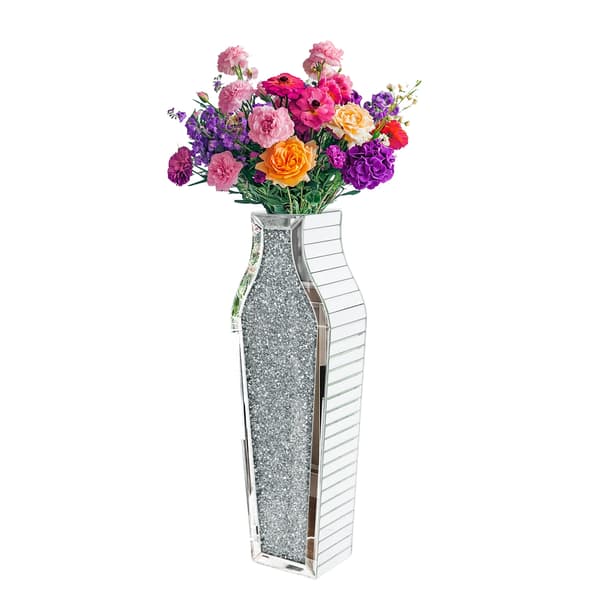 Hög Blomsterkruka, Golvvas, Modern Stil, Med Diamanter,Silver