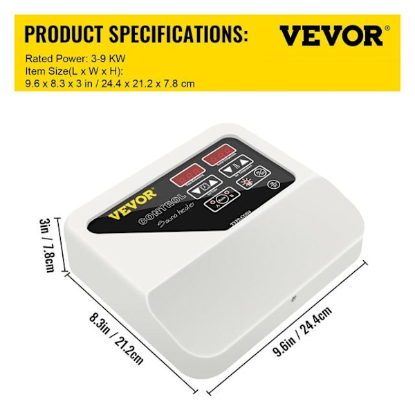 Bastu Digital Kontrollenhet 3-9kw - Tid & Temp Inställningar, Väggmonterad, Överhettningsskydd External Controller