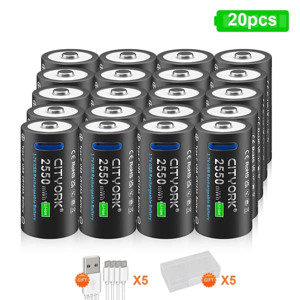 Uppladdningsbart batteri, 3.7V, 2550mWh kapacitet, 20PCS
